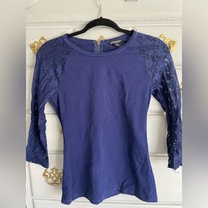 Express size small blue dress top.